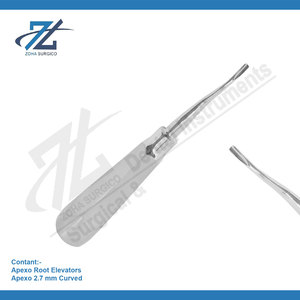 Elevador de raíz Dental 2,7mm curvo alemán de alta calidad de acero inoxidable elevador de extracción Dental fabricante de dientes Pakistán - Product Image 2