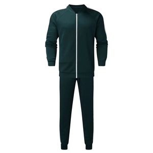 2025 nouveaux hommes respirant solide motif sweat + pantalons de survêtement ensemble fermeture éclair col montant sport Jogging Fitness vêtements pour l'hiver - Product Image 1