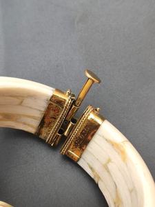 สร้อยข้อมือกระดูกคุณภาพสูงทนทานทำมือกำไลข้อมือหินเรซินเครื่องประดับสไตล์เลียนแบบโบราณสำหรับผู้หญิงในชีวิตประจำวัน - Product Image 4