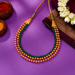 Collier Thushi en or jaune Mint Aura pour femmes - Bijoux perlés tendance - Product Image 1