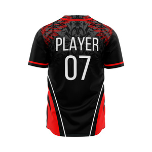 Camiseta de Béisbol Personalizada para Hombre, Cuello Redondo, Botones Completos, Impresión por Transferencia de Calor en la Parte Delantera, Talla Grande, Transpirable, de Algodón - Product Image 5