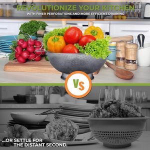 Premium Quality Stainless Steel Colander <b>Strainer</b> for Washing Rice Fruits Vegetables Grains <b>Strainer</b> Drainer Bowl with Handle - Product Image 6