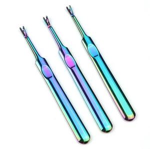 Rainbow Coated Stainless Steel Dead Skin Remover <b>Nail</b> Cuticle Pusher Fork Trimmer for Manicure Pedicure <b>Nail</b> Art - Product Image 1