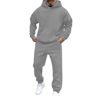 Ensemble de survêtement pour homme grande taille, sweat à capuche et pantalon de jogging, molleton épais 100% coton, vêtements de sport d'hiver, logo personnalisé OEM, tenue de sport