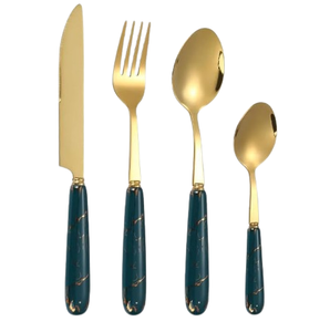 Poignée émaillée blanche vaisselle outil de service accessoires de table serveur de salade vaisselle couverts cuillère fourchette couteau couverts - Product Image 6