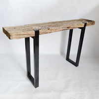 Console rustique en bois massif, design écologique en bois de chemin de fer récupéré pour mobilier de salon de villa, appartement et hôtel