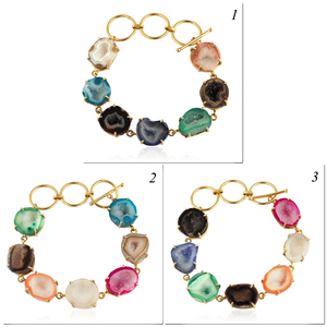 Bracelet à bascule en agate géode naturelle druzy réglage de la broche bracelet réglable en laiton pour femme - Product Image 2