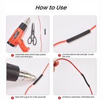 Kit de Tubos Termocontraíbles de PE de Alta Tensión (600V) con Adhesivo, Relación 3:1, Color Negro, para Conectores de Cable y Protección de Cables