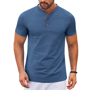 T-shirt boutonné pour hommes de Style tendance pour un usage quotidien Coupe régulière Manches courtes Respirant T-shirts à boutons pour hommes les plus demandés - Product Image 1