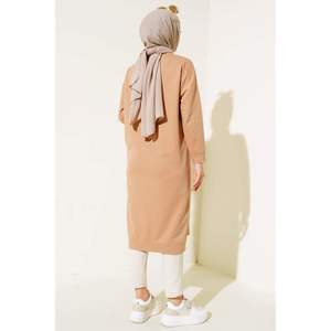 Túnica Básica Larga Bordada Camel - Product Image 4