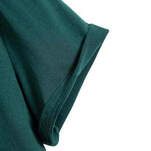 T-shirt décontracté à manches courtes et col rond vert foncé pour homme – Confortable et uni, coupe classique, idéal pour l'été - Product Image 6