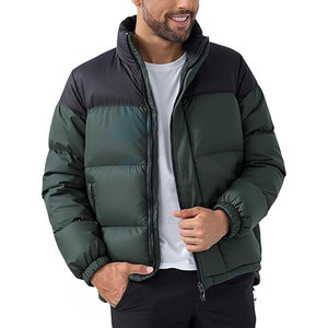 Veste matelassée épais à blocs de couleurs pour hommes manteau de ski d'hiver chaud col montant fermeture éclair à l'avant OEM conception personnalisée en vrac vente en gros - Product Image 5