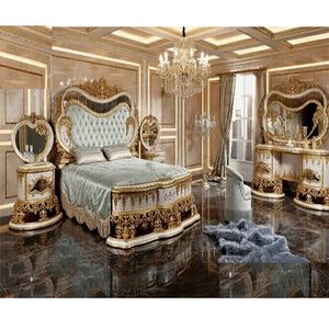 Ensemble de lit en teck sculpté à la main de la série Luxury Palace, lit et commode sculptés de style palais impérial, héritage royal en teck, ensemble de lit Texas - Product Image 1