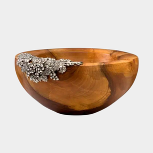 Finest Quality Wood Salad <b>Serving</b> <b>Bowl</b> With Silver Accent Fruits <b>Serving</b> <b>Bowl</b> For Home Decor Table Top <b>Serving</b> <b>Bowl</b> In Low Price - Product Image 1