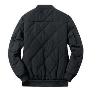 Chaqueta acolchada de lona de invierno para hombre, estilo de béisbol de talla grande, cuello levantado ecológico Reversible, negro - Product Image 2
