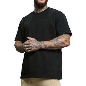 T-shirt surdimensionné en coton 100% 280 g/m², taille plus, graphique personnalisé, jersey uni pour homme, t-shirt personnalisé lourd pour homme, coupe ample - Product Image 1