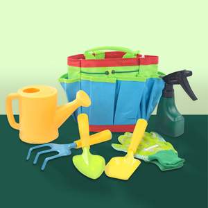 One99-<span class=keywords><strong>Ensemble</strong></span> d'outils de jardinage en plastique pour enfants, 7 pièces, avec pelle, fourche, râteau, gants, parfait, mini kit de jardinage, cadeau pour enfants, bricolage amusant - Product Image 1