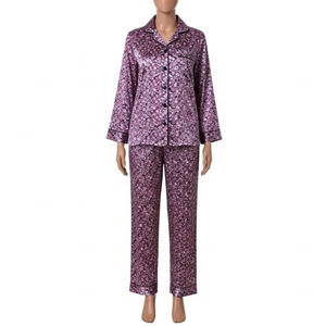 Pijamas de Satén Estampado de Secado Rápido para Mujer, Tela Suave y Ligera, Acabado Liso, Ropa de Dormir Transpirable para Mujer, Conjuntos de Pijamas - Product Image 5