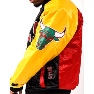 Veste bomber universitaire d'hiver pour homme de haute qualité sur mesure, équipe de Chicago, taille plus, 100% polyester, fourrure de mouton, fermeture éclair - Product Image 2