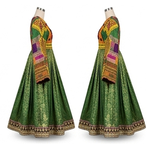 Vestidos de Fiesta para Niñas al por Mayor, OEM ODM, Estilo Pathani Salwar Kameez Tribal Kuchi, con Encaje Estampado, para Eventos al Aire Libre, Vestido Pashtun Afgano Kuchi - Product Image 3