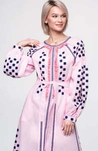 Vestido Maxi Casual Elegante de Verano 2026 con Diseño Exclusivo, Manga Larga Tipo Linterna, Cuello Redondo, Estilo Bohemio Étnico con Bordado Floral - Product Image 3