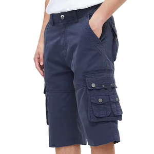 Pantalones cortos cargo de ropa de trabajo OEM para hombre, gran oferta, pantalones cortos cargo personalizables con botones de cintura teñidos lisos de algodón 100% para hombre - Product Image 1