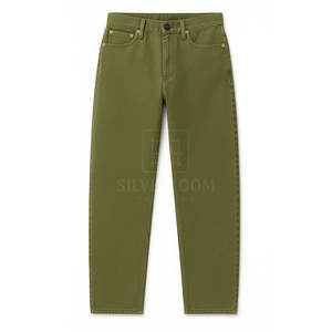 Pantalon en jean délavé 300 GSM coupe régulière jean à jambe droite pantalon pour hommes avec logo personnalisé OEM Service - Product Image 3