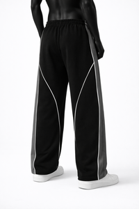 Pantalon de survêtement homme personnalisé à blocs de couleur, taille élastique avec cordon de serrage, coupe ample, jambe droite, pantalon de détente, vente en gros OEM - Product Image 2