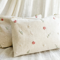 Tas punggung Linen bordir tangan dengan bordir warna yang berbeda ransel Linen 100% lembut dicuci OEM dibuat di Vietnam