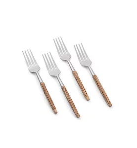 Cuillère à couverts en acier inoxydable manche en rotin bleu hôtel Restaurant maison ustensile à salade personnalisé cuillère meilleur prix - Product Image 5