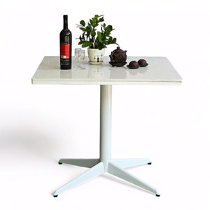 BA68163 Square <b>Dining</b> <b>Table</b> 80x70cm with Stone Top Assembled and Extendable for Home Bar or Living Room Furniture - Product Image 1
