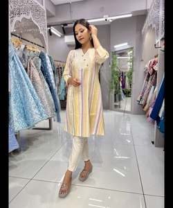 Ensemble de vêtements 2 pièces style caftan décontracté, haut et bas, robe sari modeste, robes longues tous les prix de gros disponibles - Product Image 4