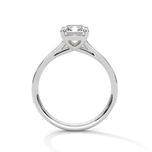 Bague de fiançailles en diamant de laboratoire émeraude 2 carats, clarté VVS, bague en diamant de laboratoire, or massif, bague personnalisable, bague de promesse - Product Image 4