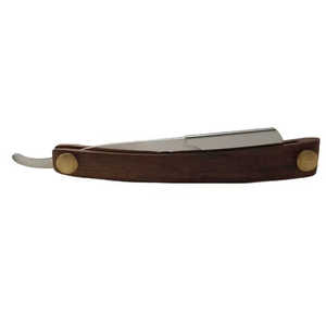 Navaja de Afeitar Profesional de Acero Inoxidable de Alta Calidad con Mango de Madera - Product Image 3