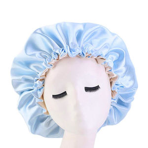 Wholesale Hair Bonnet Satin Custom Logo Printed <b>Flower</b> Large Wide-Brimmed <b>Headband</b> Satin Sleeping Nightcap for Adult Women - Product Image 2