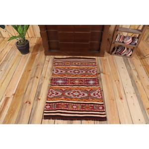 พรมตุรกีขนาด 2.3x3.2 ฟุต พรมวินเทจขนาดเล็ก พรมลายต้นไม้และพืชสีแดงส้ม - Product Image 1