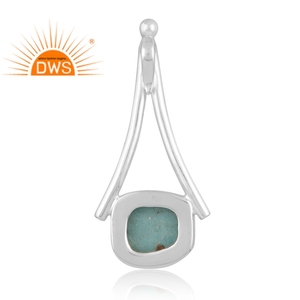 จี้พลอยสีเทอร์ควอยซ์ธรรมชาติจี้เงินแท้ปรับแต่งได้ตามต้องการ - Product Image 3