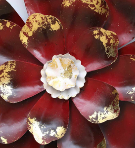 Ak ทองเหลืองตกแต่งที่ทันสมัยดอกไม้สีแดงและสีขาวเสร็จผนังโลหะศิลปะและห้องนอน/ห้องครัว/เด็กศิลปะ - Product Image 5