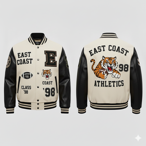 Embroidered <b>Varsity</b> <b>Jacket</b> <b>Vintage</b> College Style Streetwear Chenille Patch Letterman <b>Jacket</b> - Product Image 3