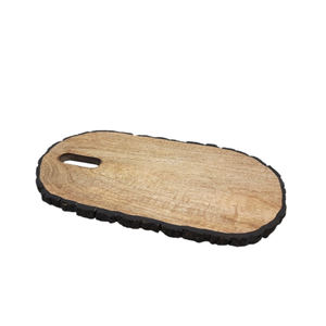 Planche à découper élégante en bois finition naturelle bois couleur marron planche à découper faite à la main en vrac - Product Image 3