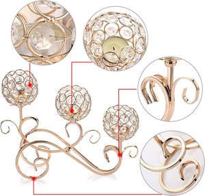 Vente chaude bougeoirs en fer en noir bougeoir décoratif pour décorations de table de mariage décor à la maison - Product Image 4