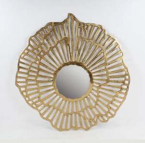 กรอบกระจกขัดเงาสำหรับตกแต่งบ้านและผนังดีไซน์สุดหรูกระจกอลูมิเนียมขัดเงาสีทองไม่เหมือนใคร - Product Image 4