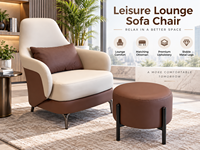 Suite salon en cuir moderne canapé ensemble de chaises de loisirs meubles de salon à bas prix canapé monoplace luxe et pouf