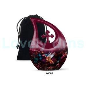 Urna de cremación cruzada de colibrí para cenizas humanas, urna decorativa de lágrima con bolsa de terciopelo gratis - Product Image 3