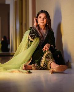 Terciopelo Viscosa Pesado Con Secuencia De Bordado Trabajo Con Mangas Completas A Precio Mayorista - Product Image 2