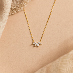 Collier en zircon et diamant de forme marquise, chaîne à maillons classique, pour mariage, fiançailles, anniversaire, fête, cadeau - Product Image 3