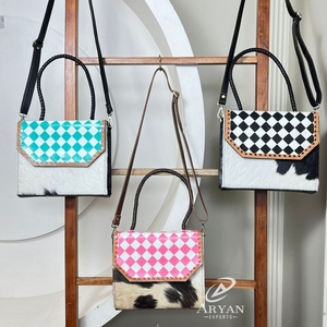 Sac à main pour femme en cuir à carreaux de grande capacité, vente chaude de qualité supérieure, nouveau sac à bandoulière en cuir de vache véritable, sac tendance pour femmes - Product Image 1