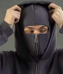 OEM Personnalisé 500 grammes Hoodie Balaclava surdimensionné et très épais à double capuche style streetwear ninja - Product Image 6