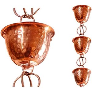 Cadena de lluvia de cobre redonda, bonito estilo americano con múltiples tazas para decoración del hogar, nuevo diseño - Product Image 6