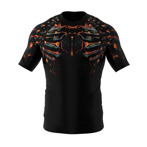 เสื้อแรชการ์ดคุณภาพสูงสำหรับผู้ชาย ระบายอากาศได้ดี ป้องกันแบคทีเรีย แห้งเร็ว แขนสั้น เหมาะสำหรับเล่นน้ำทะเล - Product Image 1